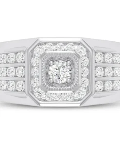 Iceshop Men's Cluster Band Ring is made of 14K White gold