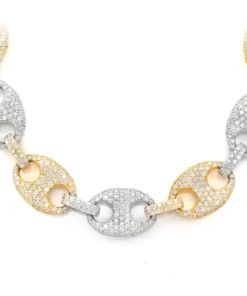 14mm mariner link diamond chain 14k