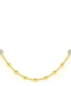 diamond bead rosary chain 14k solid gold 2.75ctw