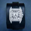 Cartier Santos 100 Ss 7.46ctw Fg/vs Leather Strap