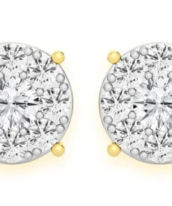 Mosaic Stud Diamond Earrings 14k