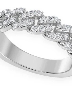 Cuban Diamond Ring 14k Solid Gold