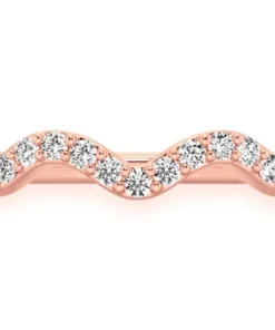 Wavy Diamond Ring 14k Solid Gold