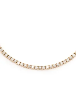 prong set tennis necklace 14k