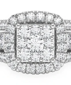 1.25ctw Three Row Square Comp Halo
