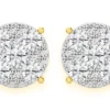 Mosaic Stud Diamond Earrings 14k