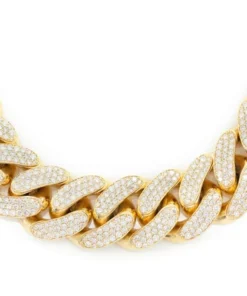 20mm miami cuban link diamond necklace 14k Gold